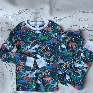 Mini Boden Multicolor Dinosaur Pajama Set